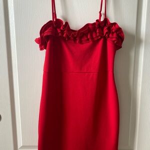 Forever 21 Red Ruffle Mini Dress